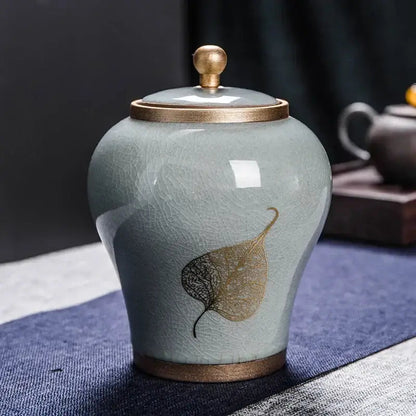 design-ceramic-tea-canister-with-airtight-lid Sky Blue Autumn