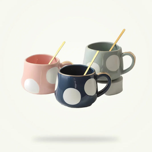 Design Tea Cup with Stripes - Porcelain Mug 370 ml, product photo on a plain background
