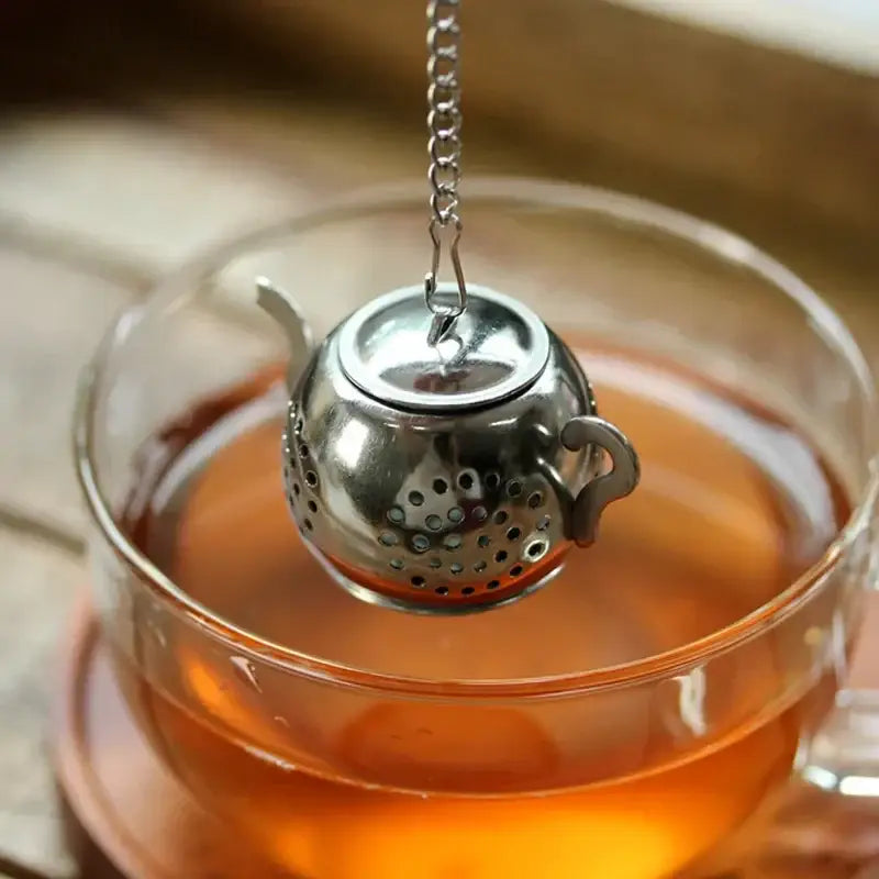 Design tea infuser in silver stainless steel