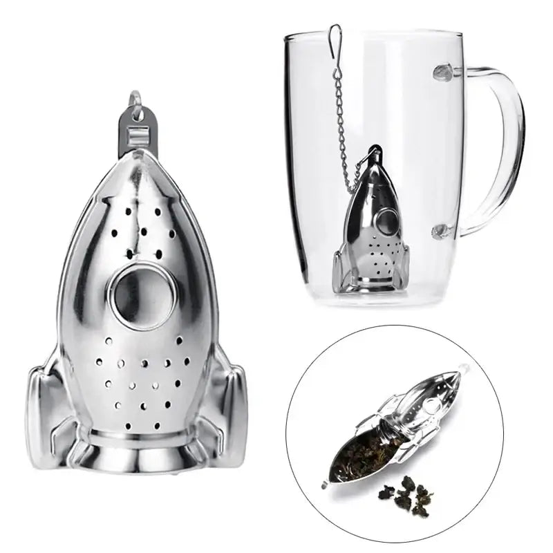 Playful teapot shaped tea infuser with drip tray