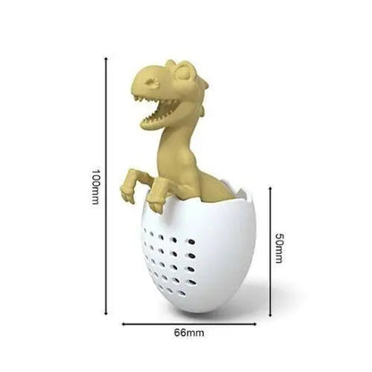 T-Rex loose leaf tea strainer with Yunnan black tea leaves