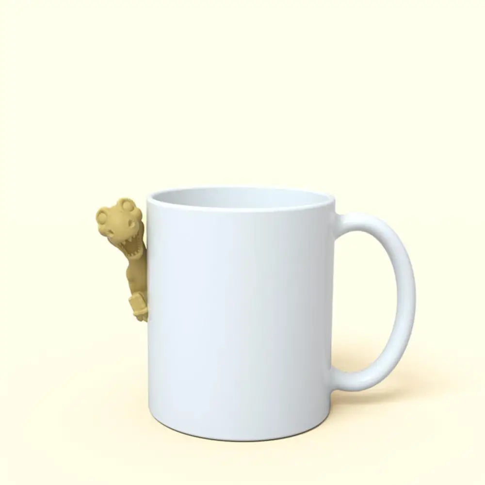 Yellow color T-Rex tea infuser stainless steel close-up detail