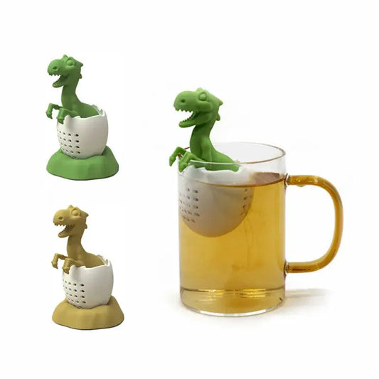 Dinosaur tea infuser with loose leaf tea