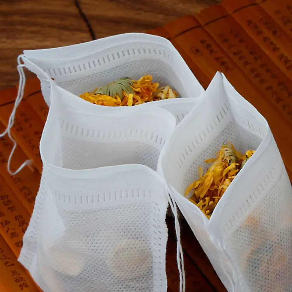 Granny Lulu disposable tea infuser bags with drawstring, 100 count pack