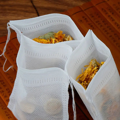 Granny Lulu disposable tea infuser bags with drawstring, 100 count pack