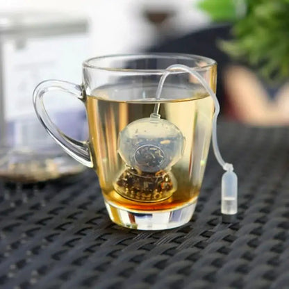 Diver tea infuser in white and orange with oxygen tank
