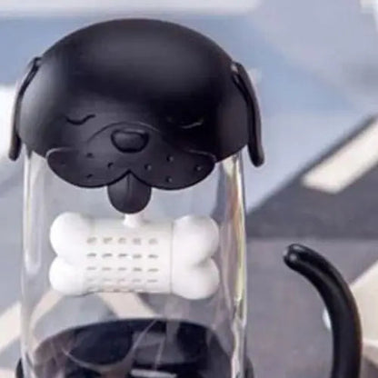 Black dog tea cup with infuser