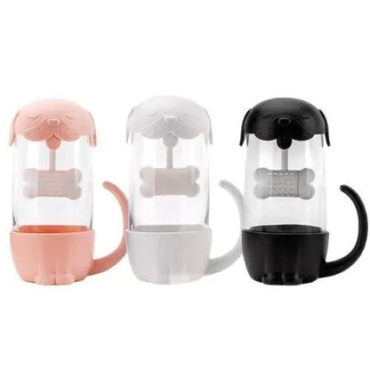 Dog tea cup black side view