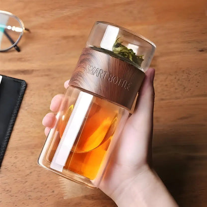 200ml glass tea thermos with stainless steel infuser included