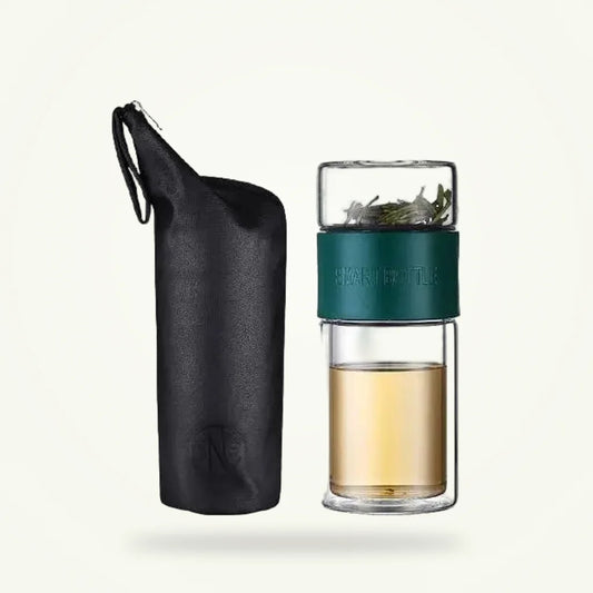 Double Wall Glass Teapot with Infuser - 200ml Green, product photo on a plain background