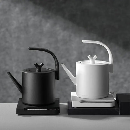 Electric gooseneck teapot with variable temperature control, side profile
