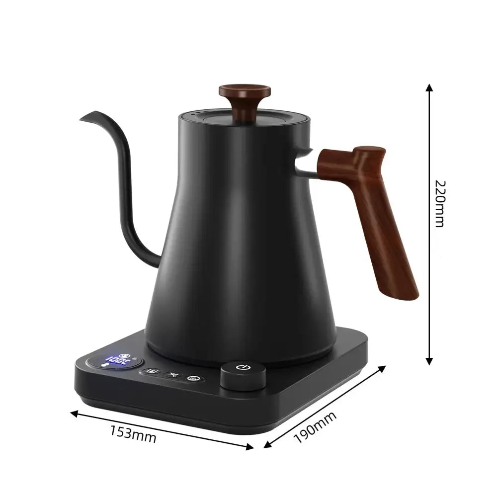 Gooseneck tea kettle pouring precise stream of hot water into ceramic teapot