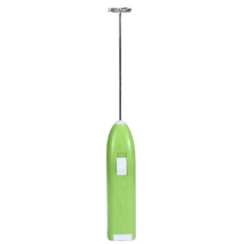 Green cordless electric matcha whisk on white background