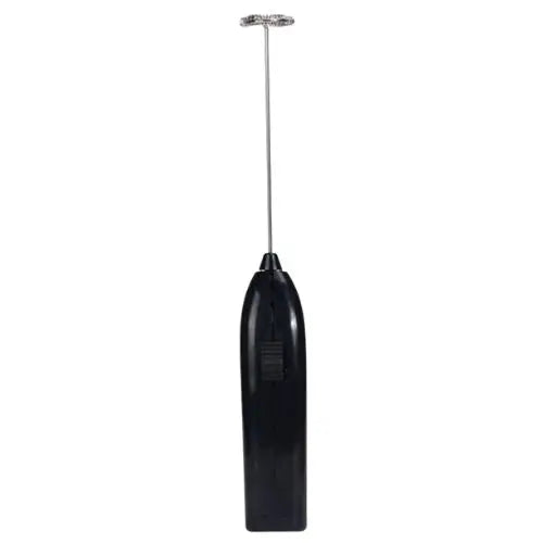Black battery-powered matcha whisk on white background