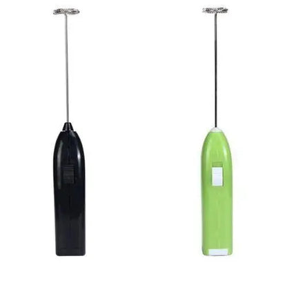 Green and black electric matcha frothers side by side comparison
