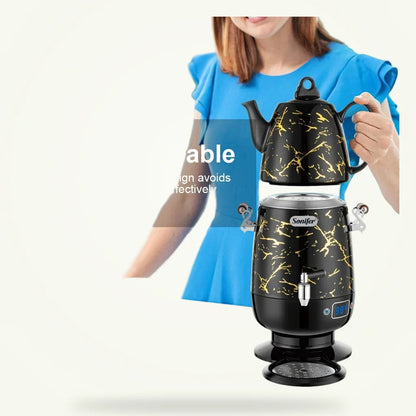 Electric Samovar 5L with Teapot, product photo on a plain background
