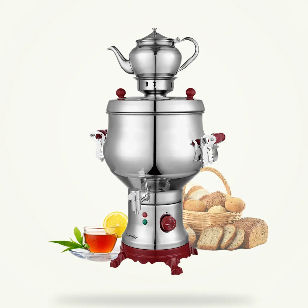 Electric samovar 6L with 0.75L teapot, Turkish tea maker, full product view