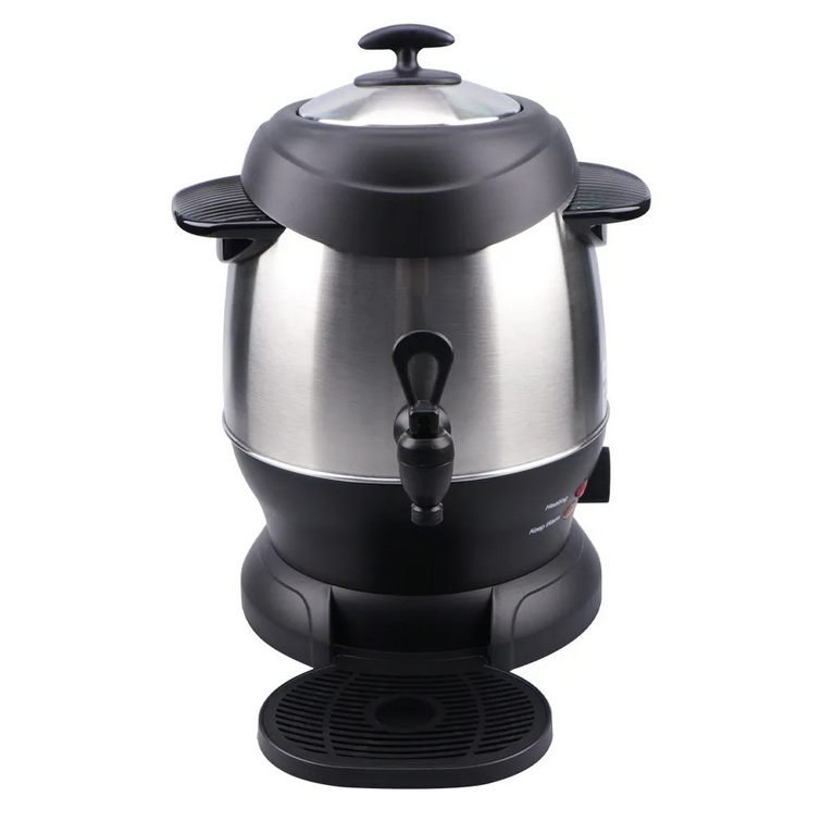 Electric samovar teapot 6L black, full stacked assembly ready to serve Turkish çay