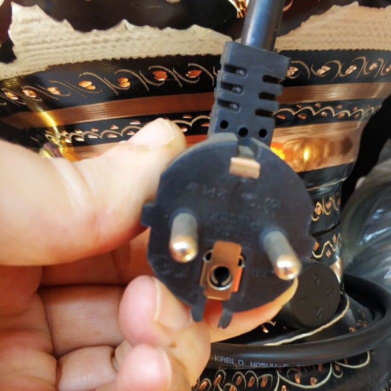 Detachable electric base plug for copper Turkish teapot, standard outlet