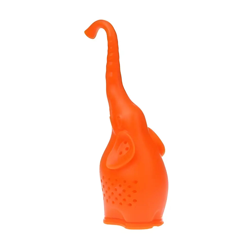 Orange elephant silicone tea infuser strainer for loose leaf tea