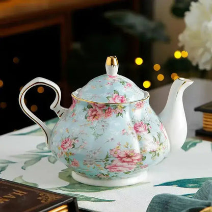 Blue English porcelain teapot with classic design