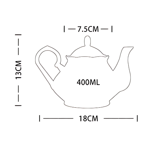English porcelain teapot in three colors