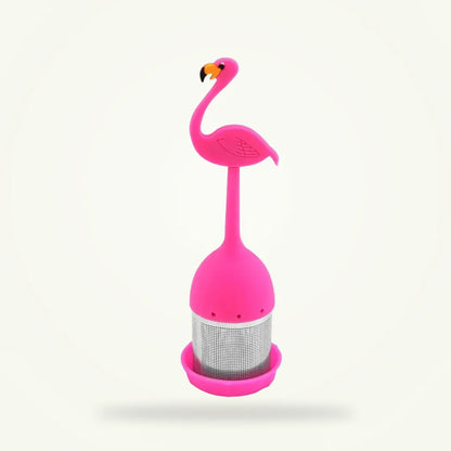 Flamingo Tea Infuser - Cute Silicone Tea Strainer for Loose Leaf Tea, product photo on a plain background