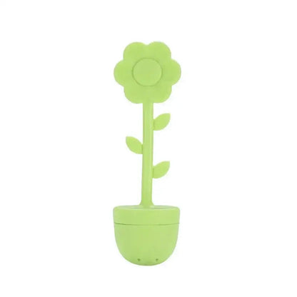 Green flower tea infuser with tea cup