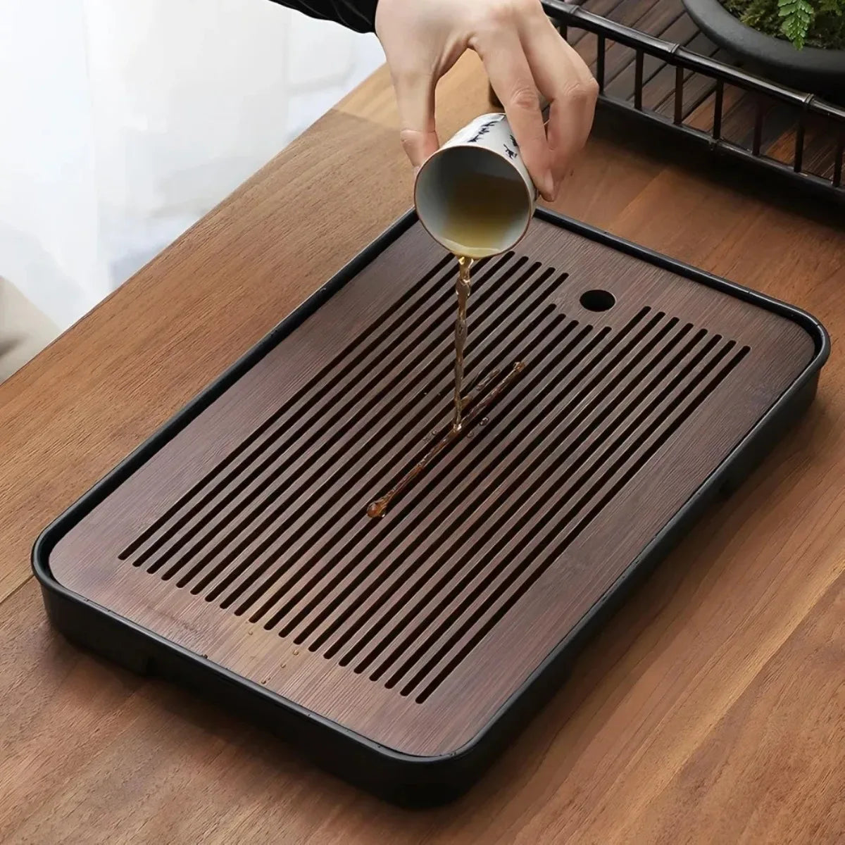 Folding Portable Bamboo Tea Tray - view 2
