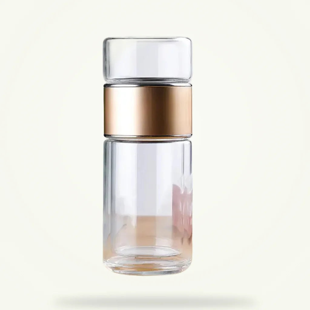 FREE Gift: Portable Tea Infuser Bottle (Gold), product photo on a plain background