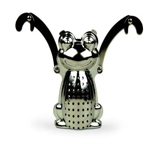 Frog tea infuser sitting on a mug