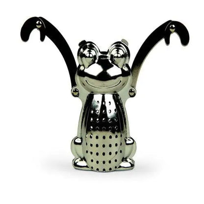 Frog tea infuser sitting on a mug