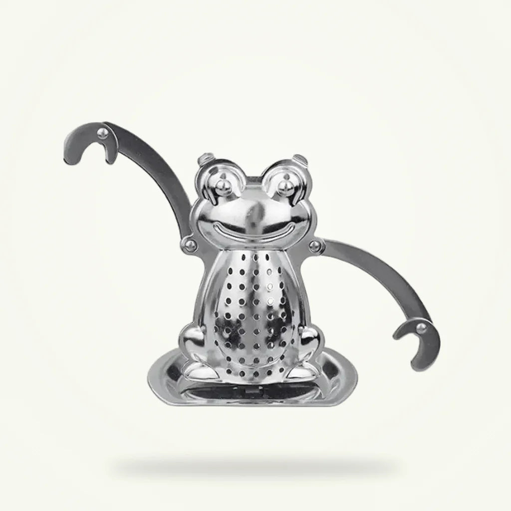 Frog Tea Infuser Stainless Steel Loose Leaf Tea Strainer, product photo on a plain background
