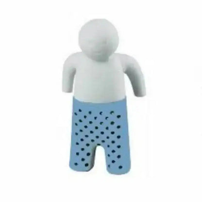Blue silicone tea infuser with a cute design