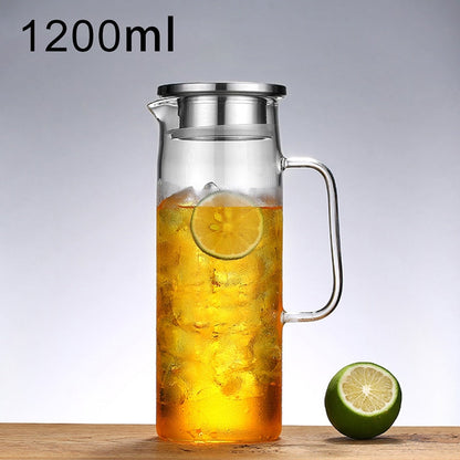 Glass iced tea pitcher with lid, 1.5L