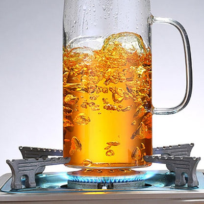 Close-up of glass iced tea pitcher with fitted lid, clear glass detail