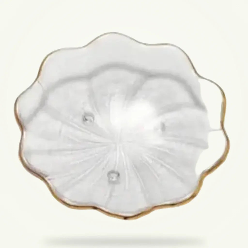 Glass Saucer for Teacups, Handmade Borosilicate Saucer, product photo on a plain background