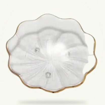 Glass Saucer for Teacups, Handmade Borosilicate Saucer, product photo on a plain background