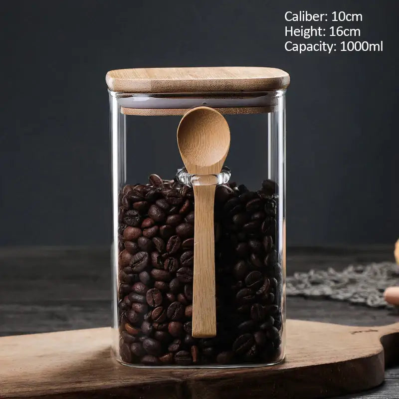 1000ml glass storage jar for tea and coffee