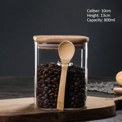 800ml glass canister for tea leaves and spices