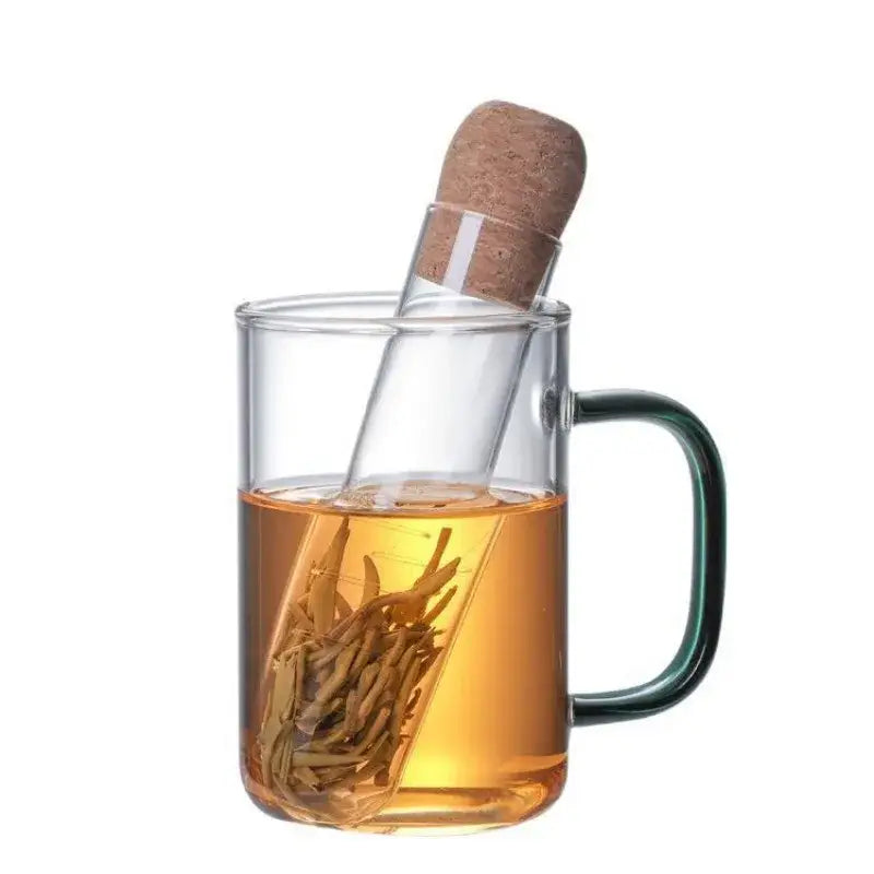 Close-up of borosilicate glass filter on glass tea infuser