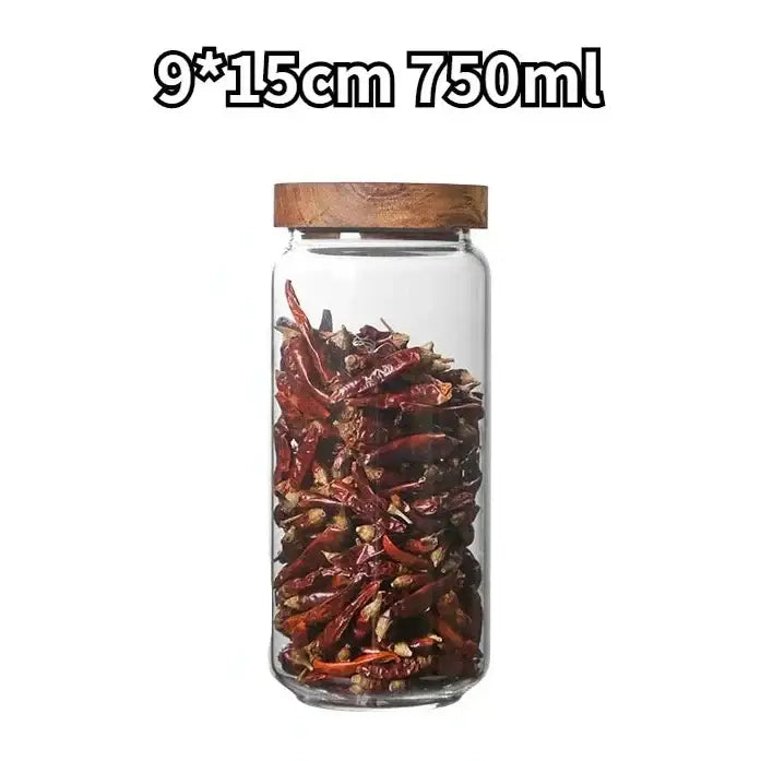 glass-tea-storage-jar-with-bamboo-lid-airtight-tea-canister 750 ml