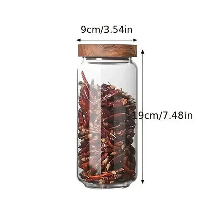 glass-tea-storage-jar-with-bamboo-lid-airtight-tea-canister 1000 ml