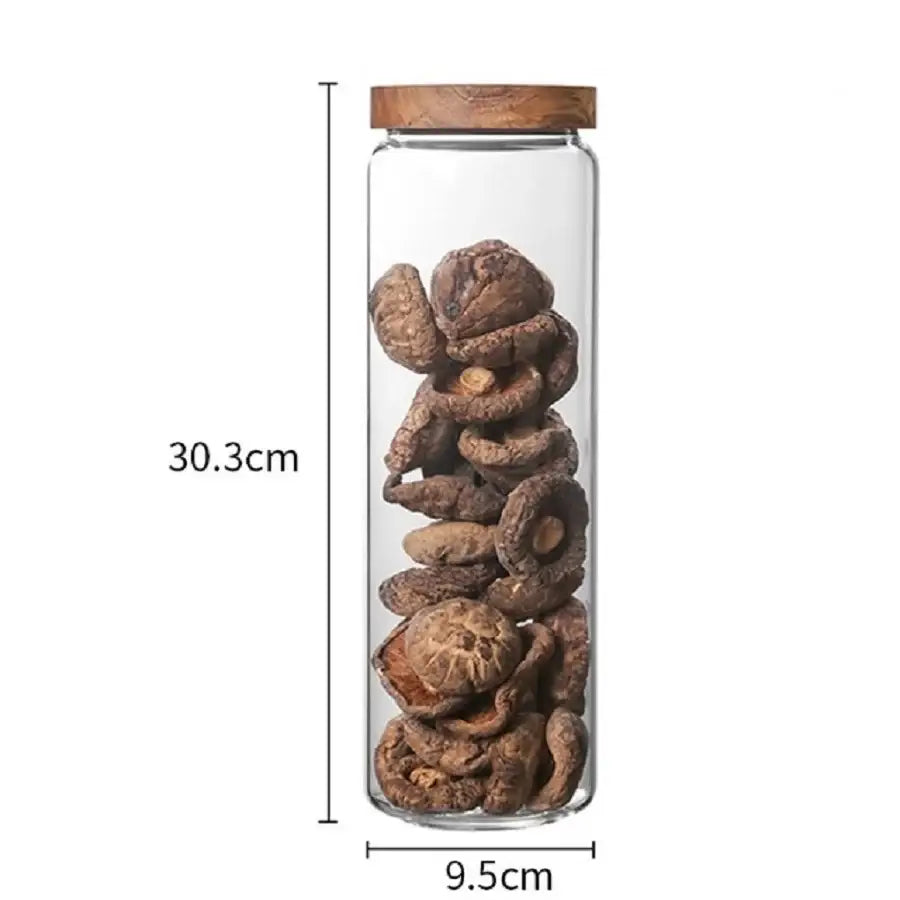 glass-tea-storage-jar-with-bamboo-lid-airtight-tea-canister 1500 ml