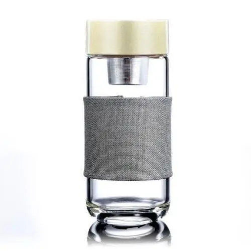 Gray glass tea thermos bottle for office