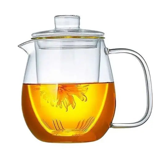 600 ml clear borosilicate glass teapot with loose-leaf tea