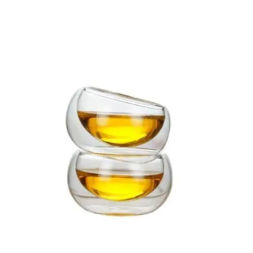 Borosilicate glass teapot with two matching 50 ml cups
