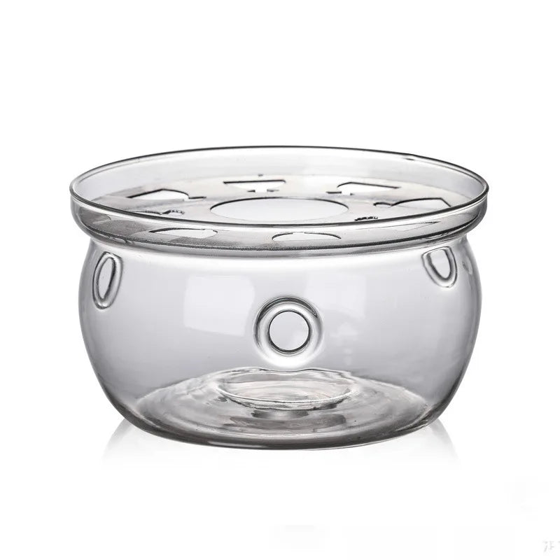 Glass teapot warmer candle holder product detail, cord-free design