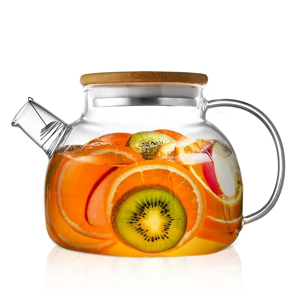 Glass Teapot with Bamboo Lid, 60 oz