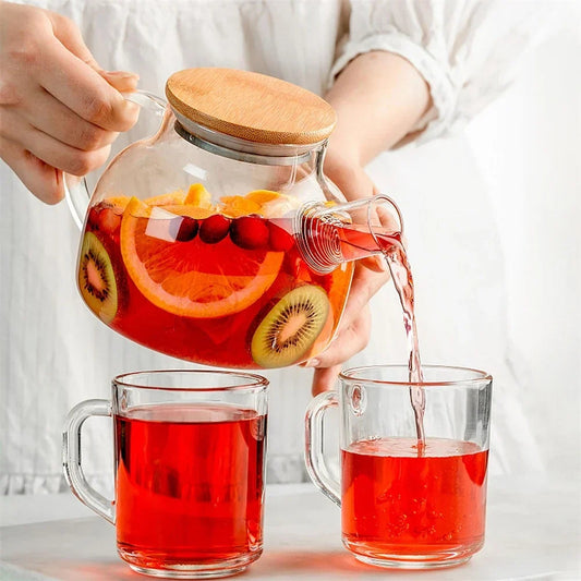 Glass Teapot with Bamboo Lid, 60 oz - view 2